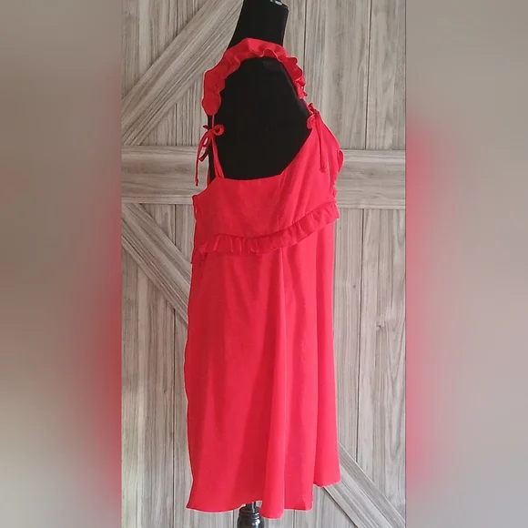 Wild Fable Red Dress with Rosette and Bow Accents - Picture 5 of 9